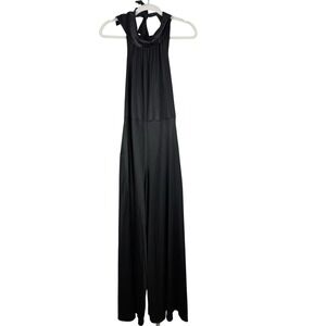 Vtg Cattani of California Halter Neck Wide Leg Jumpsuit/Sleepwear Black Womens M